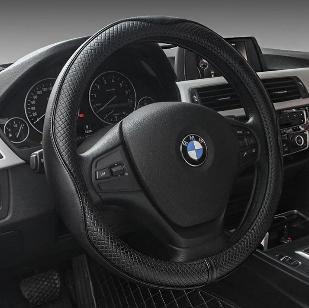 Premium Leather Steering Wheel Cover – Universal Fit for All Seasons