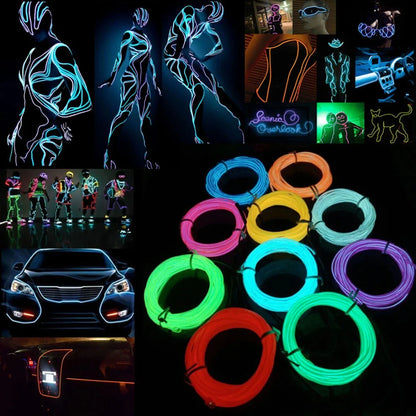 Neon LED EL Wire – Flexible Glow Strip for Cars &amp;amp; Home Decor