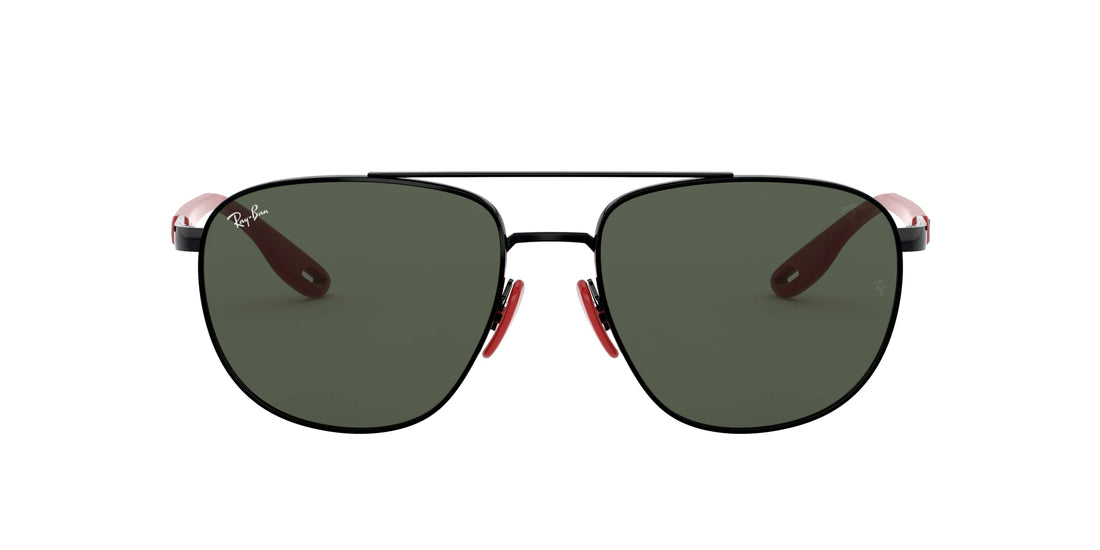 Ray-Ban Scuderia Ferrari Collection Square Sunglasses, Black/Dark Green, 57 mm