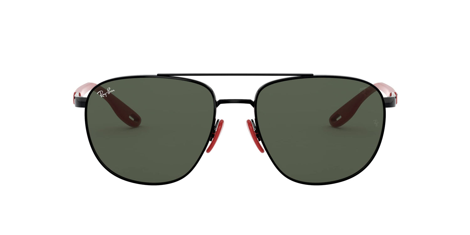 Ray-Ban Scuderia Ferrari Collection Square Sunglasses, Black/Dark Green, 57 mm