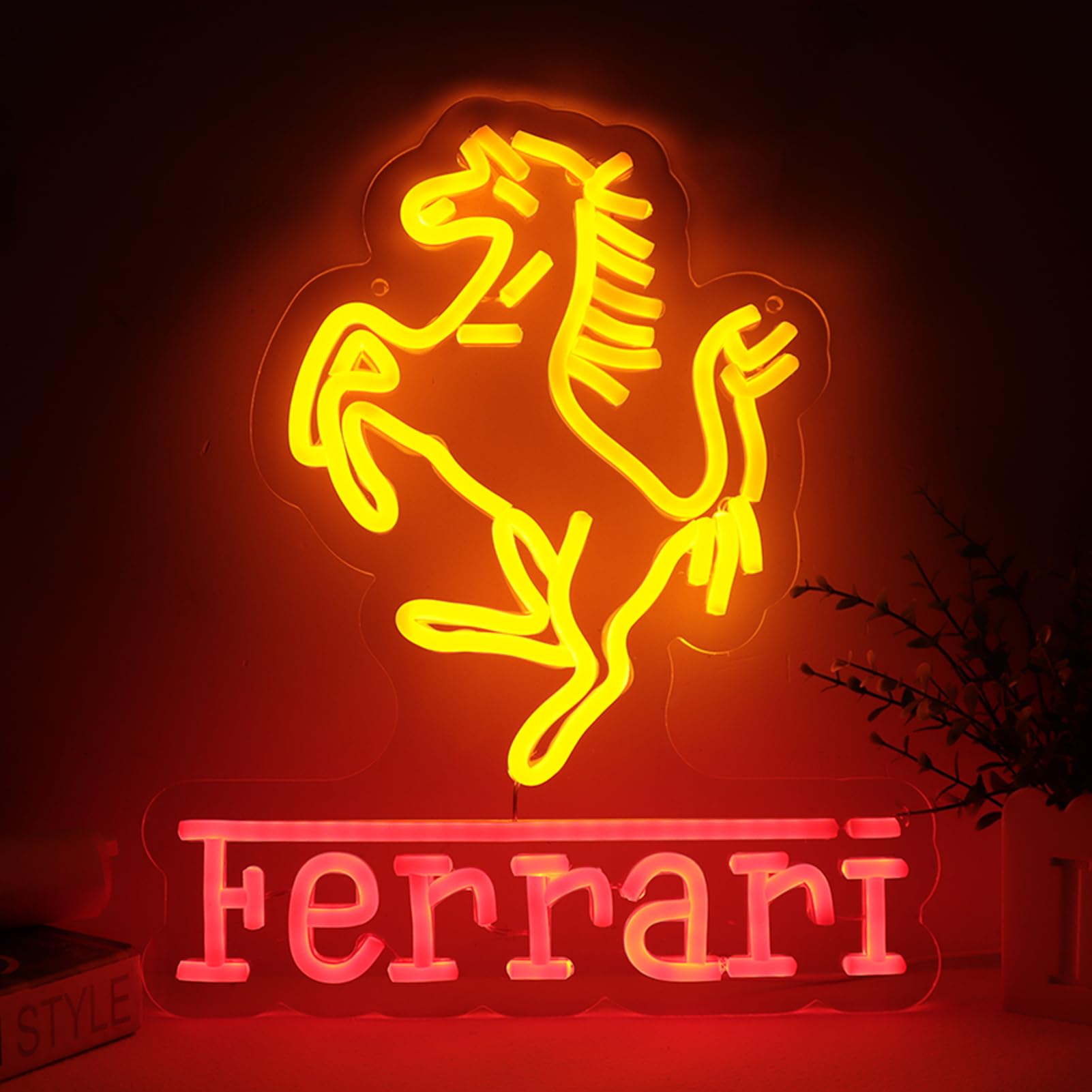 Ferrari Logo Neon Sign – Ultimate Garage &amp;amp; Man Cave Decor