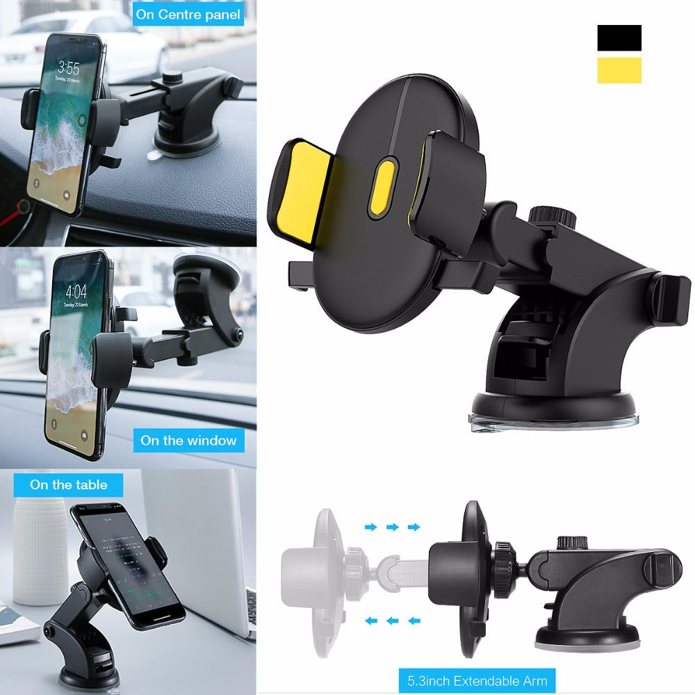 360° Adjustable Car Phone Mount – Secure &amp; Versatile Design