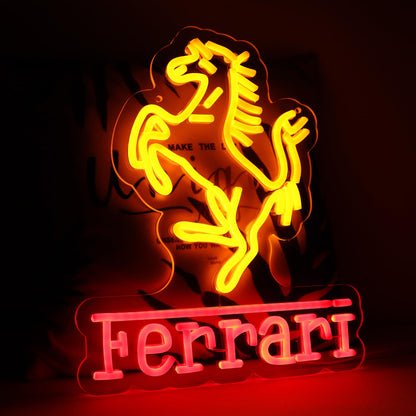 Ferrari Logo Neon Sign – Ultimate Garage &amp;amp; Man Cave Decor