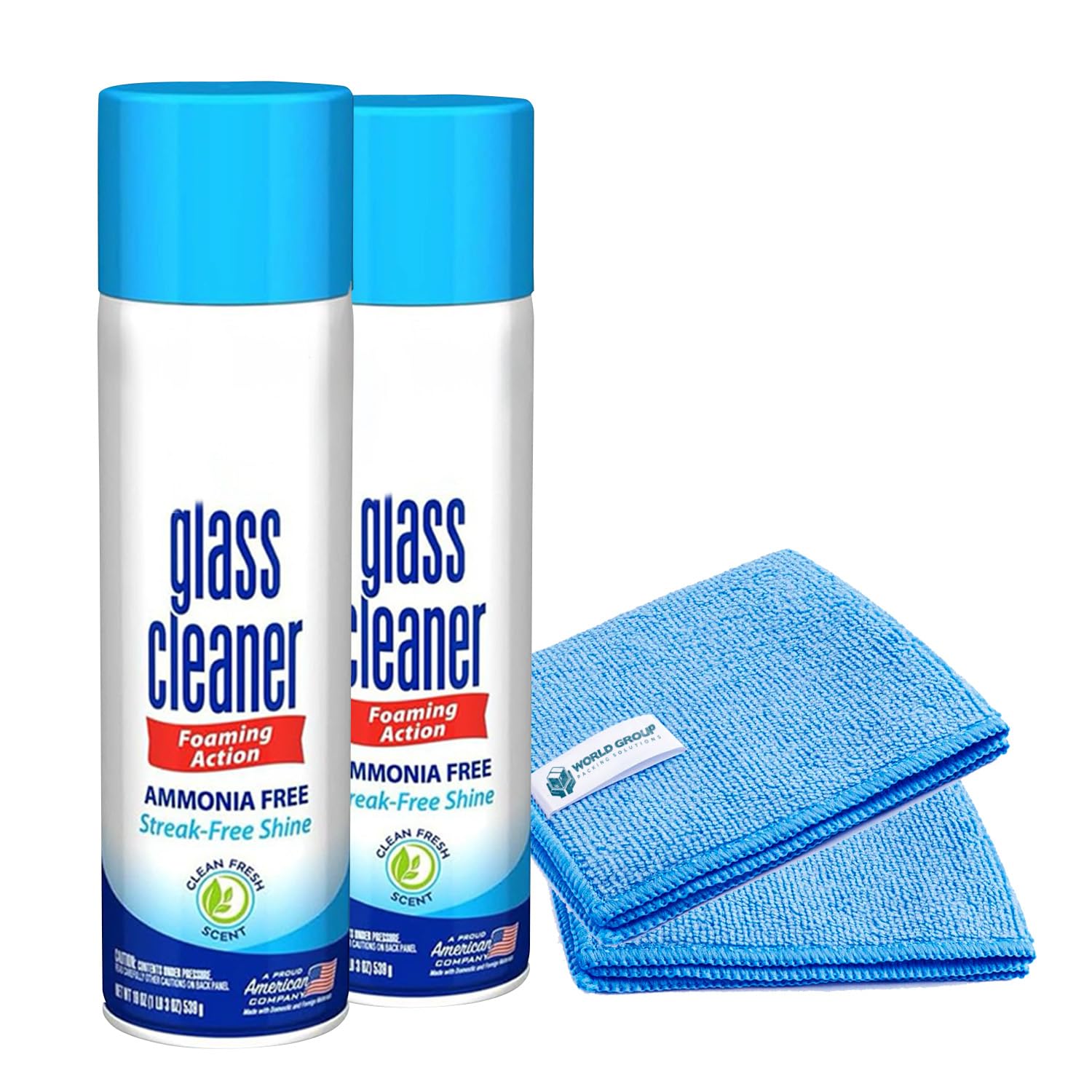 Glass Cleaner Foam, Foaming Action &amp; Spray, 19oz - 2 Pack