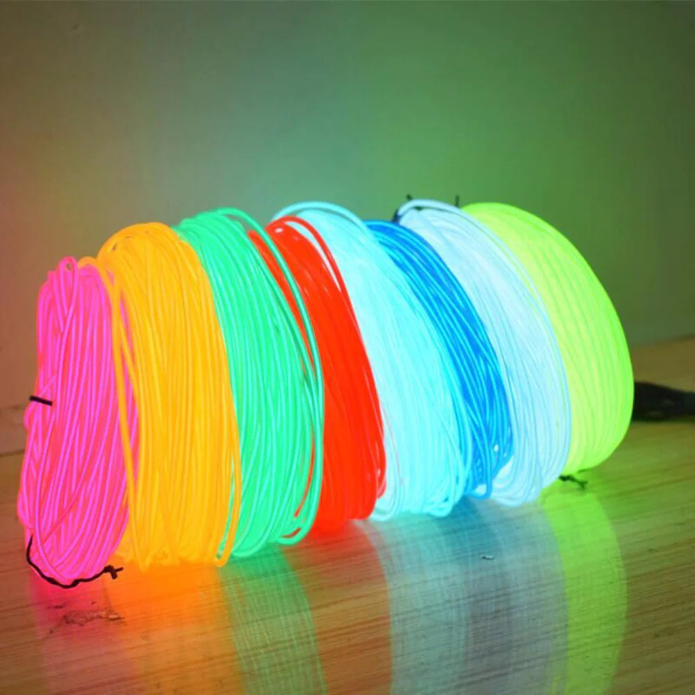 Neon LED EL Wire – Flexible Glow Strip for Cars &amp;amp; Home Decor