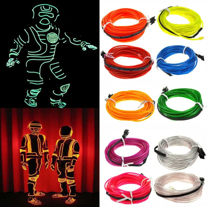 Neon LED EL Wire – Flexible Glow Strip for Cars &amp;amp; Home Decor