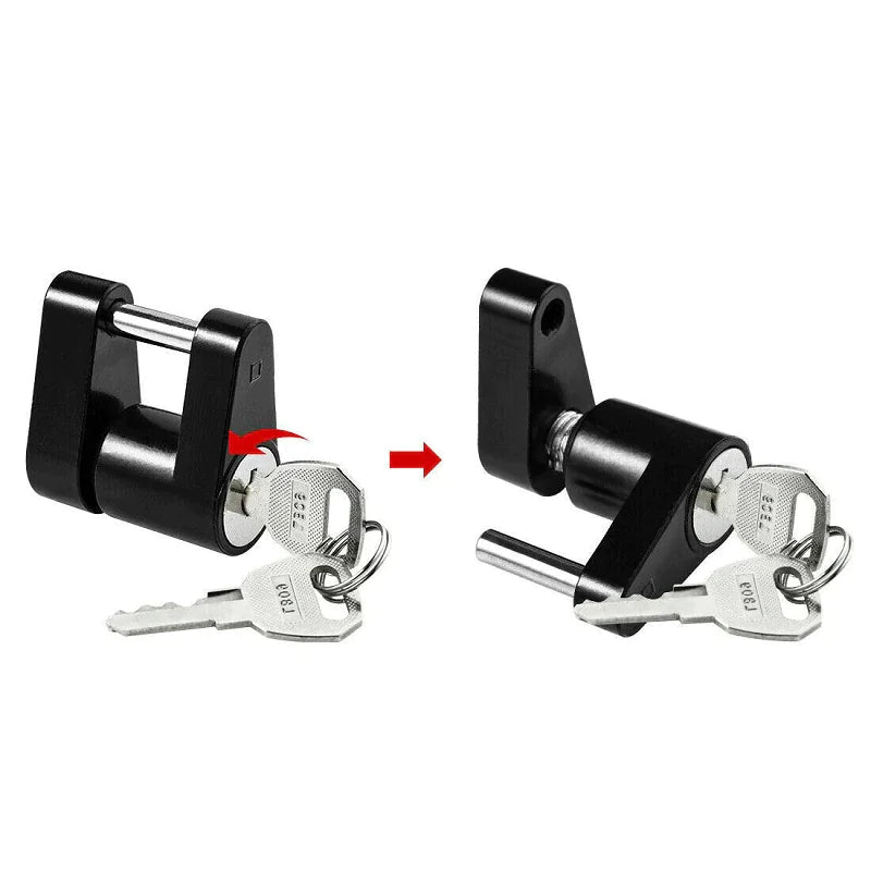 Heavy-Duty Trailer Hitch Coupler Lock  for RV, Boat, Truck, and Car Towing