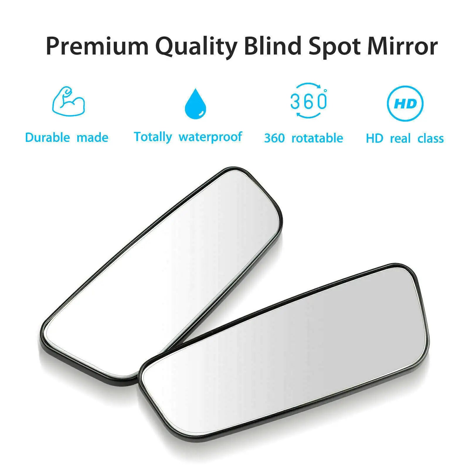 Stick-On Blind Spot Mirrors – Wide Angle Rear View for Cars, Trucks &amp; SUVs