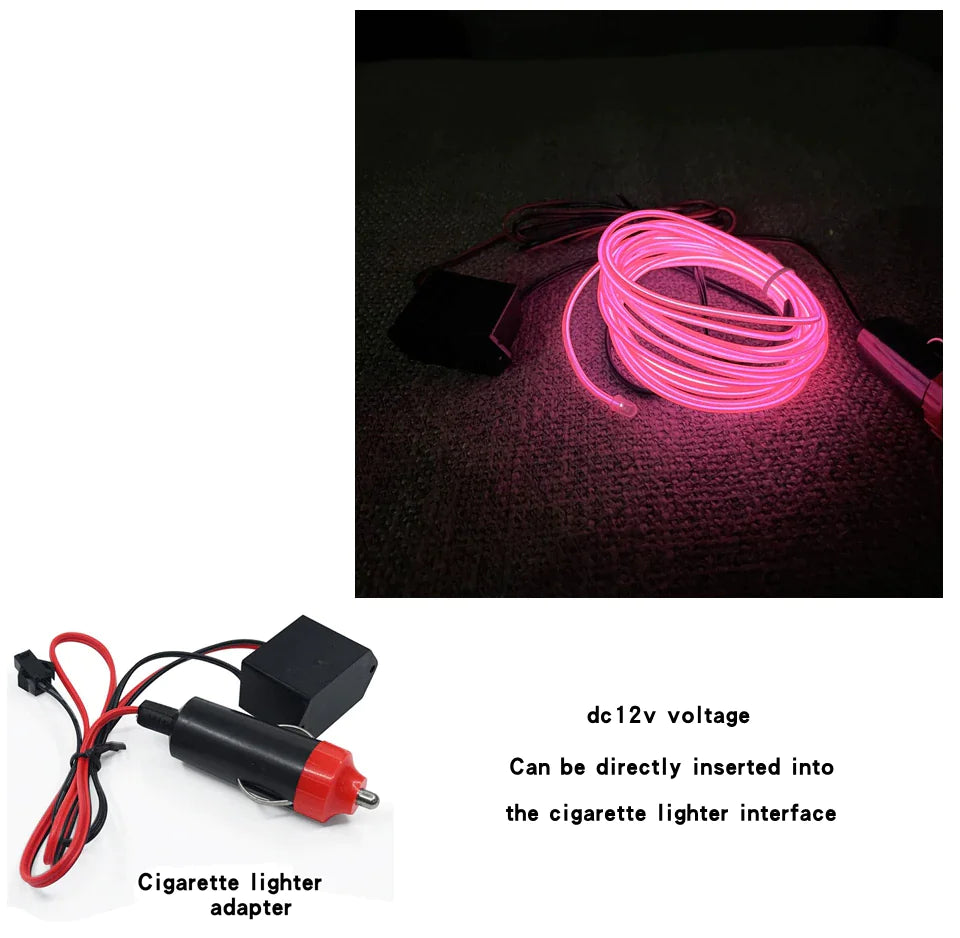 Neon LED EL Wire – Flexible Glow Strip for Cars &amp;amp; Home Decor