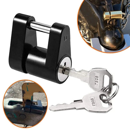 Heavy-Duty Trailer Hitch Coupler Lock  for RV, Boat, Truck, and Car Towing