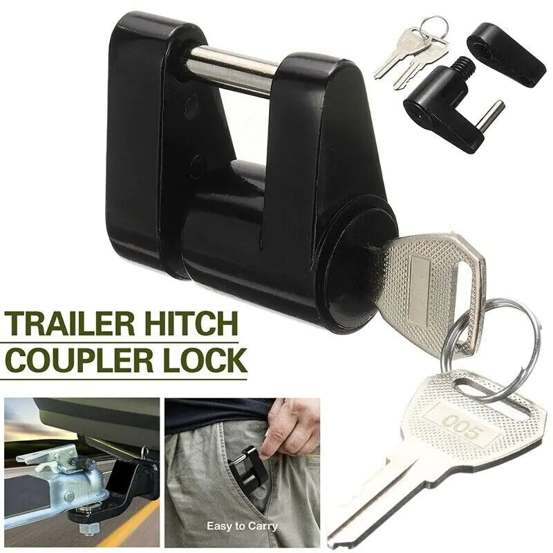 Heavy-Duty Trailer Hitch Coupler Lock  for RV, Boat, Truck, and Car Towing