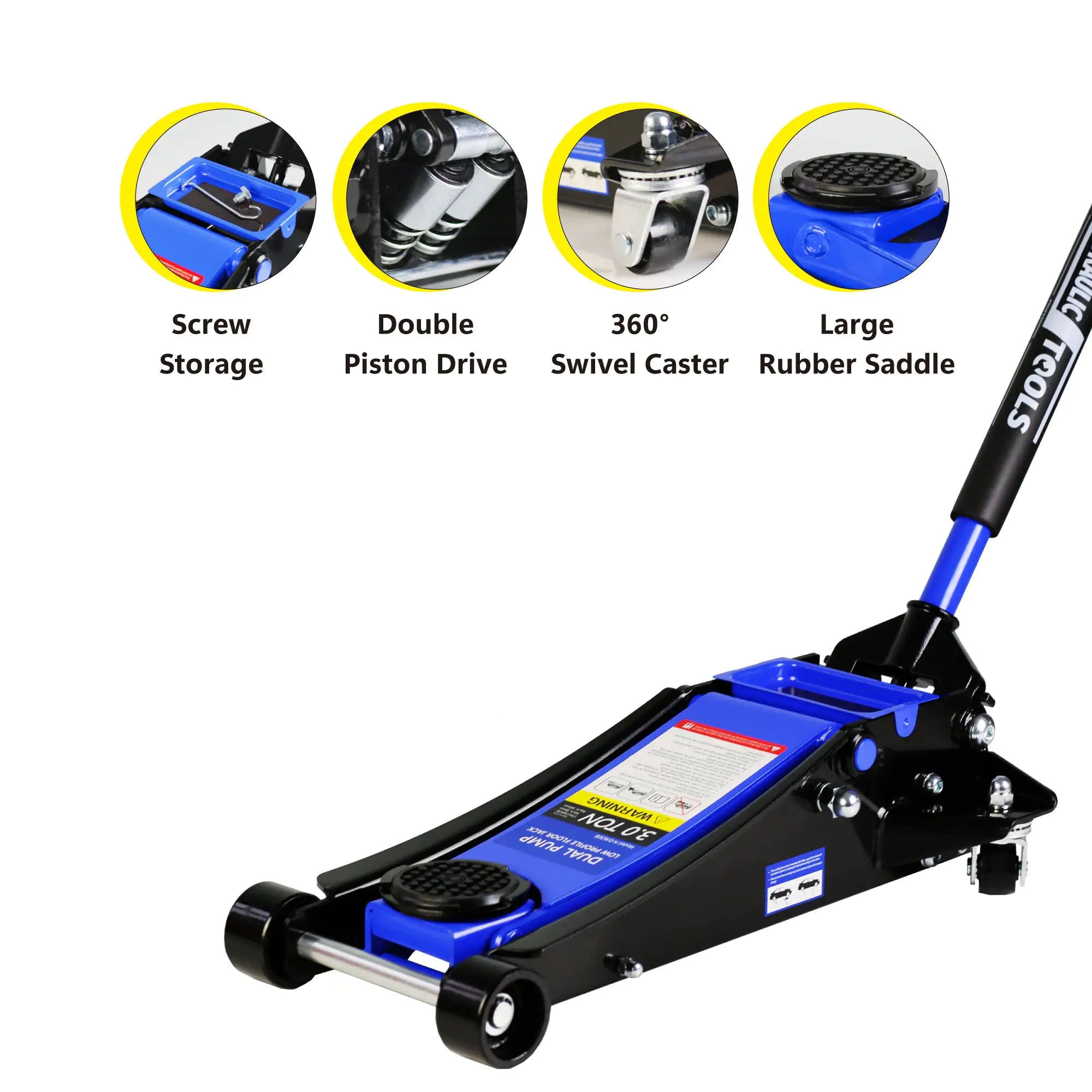 3-Ton Dual Piston Hydraulic Car Jack